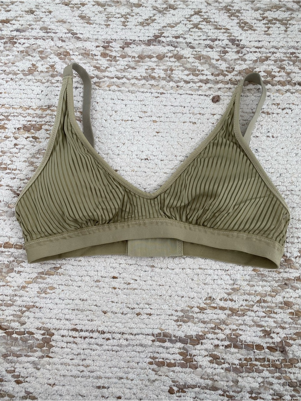 aerie Olive Ribbed Wireless Bralette